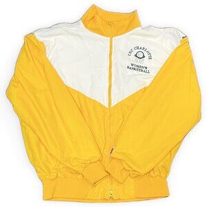XL (W) | Vintage 90s UNC Charlotte Basketball Yellow White Windbreaker